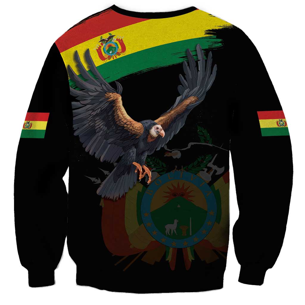 Bolivia Andean Condor Sweatshirt Grunge Flag Motif