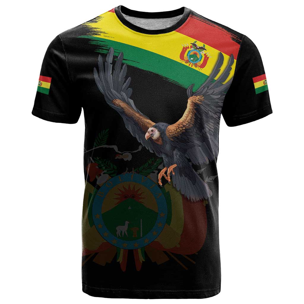 Bolivia Andean Condor T Shirt Grunge Flag Motif
