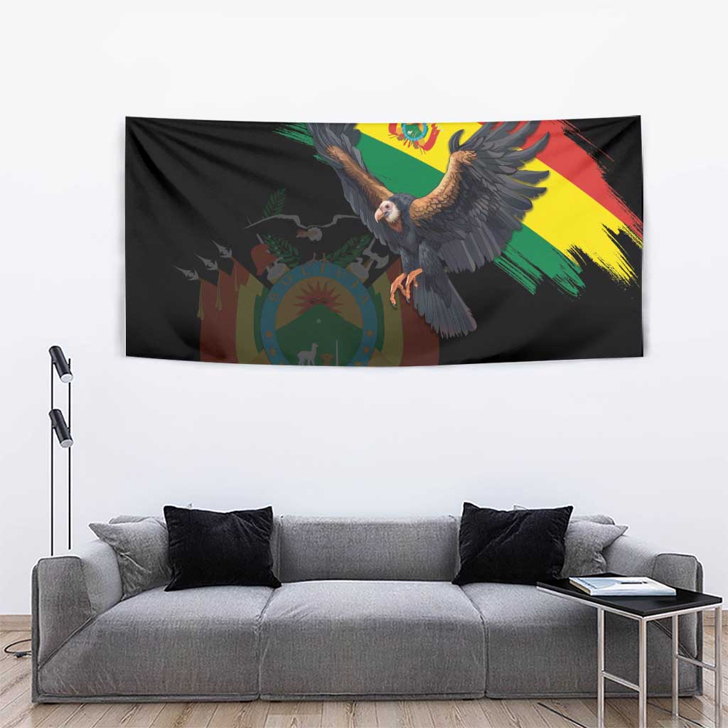 Bolivia Andean Condor Tapestry Grunge Flag Motif