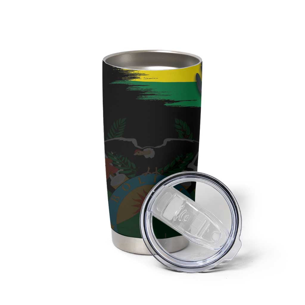 Bolivia Andean Condor Tumbler Cup Grunge Flag Motif