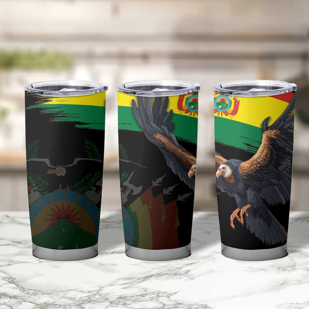 Bolivia Andean Condor Tumbler Cup Grunge Flag Motif