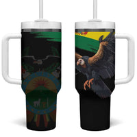 Bolivia Andean Condor Tumbler With Handle Grunge Flag Motif