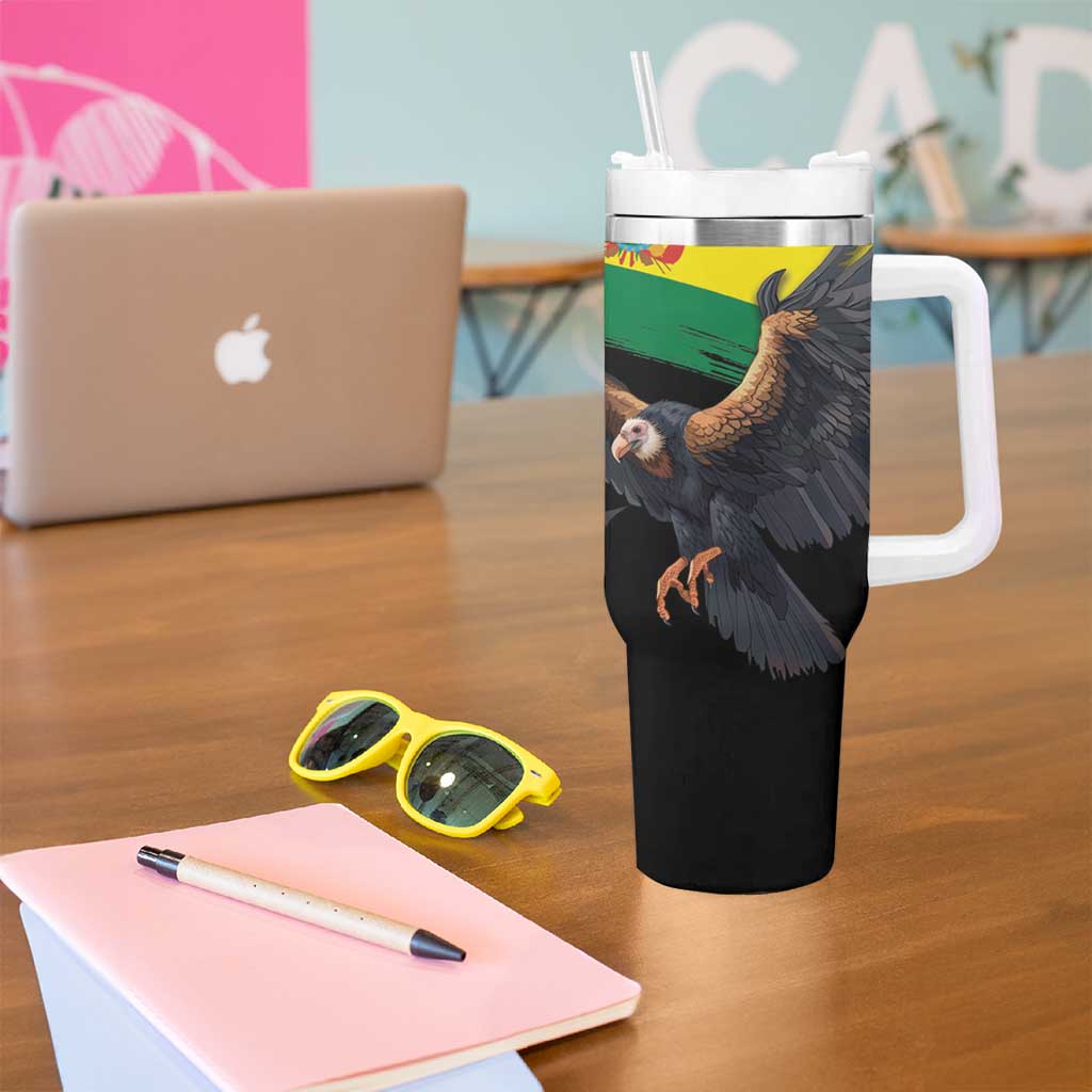 Bolivia Andean Condor Tumbler With Handle Grunge Flag Motif