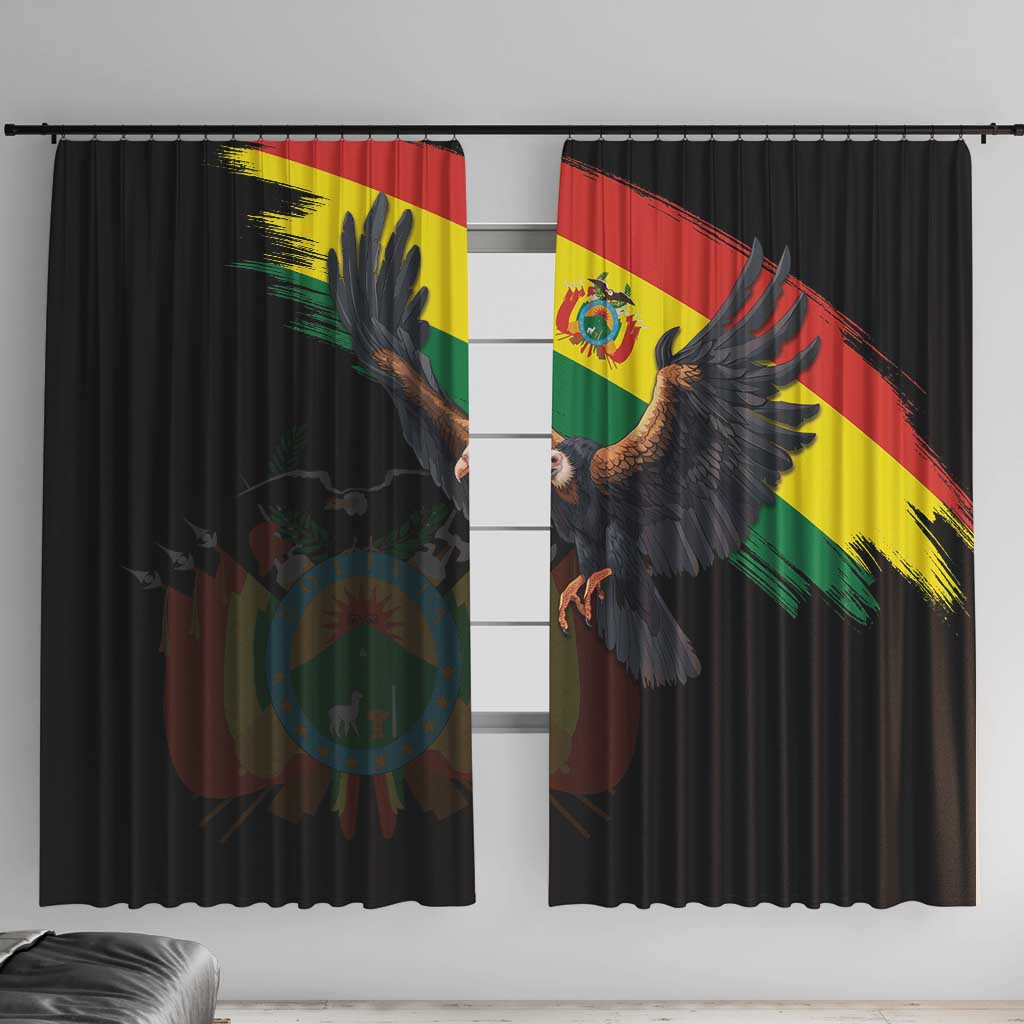 Bolivia Andean Condor Window Curtain Grunge Flag Motif