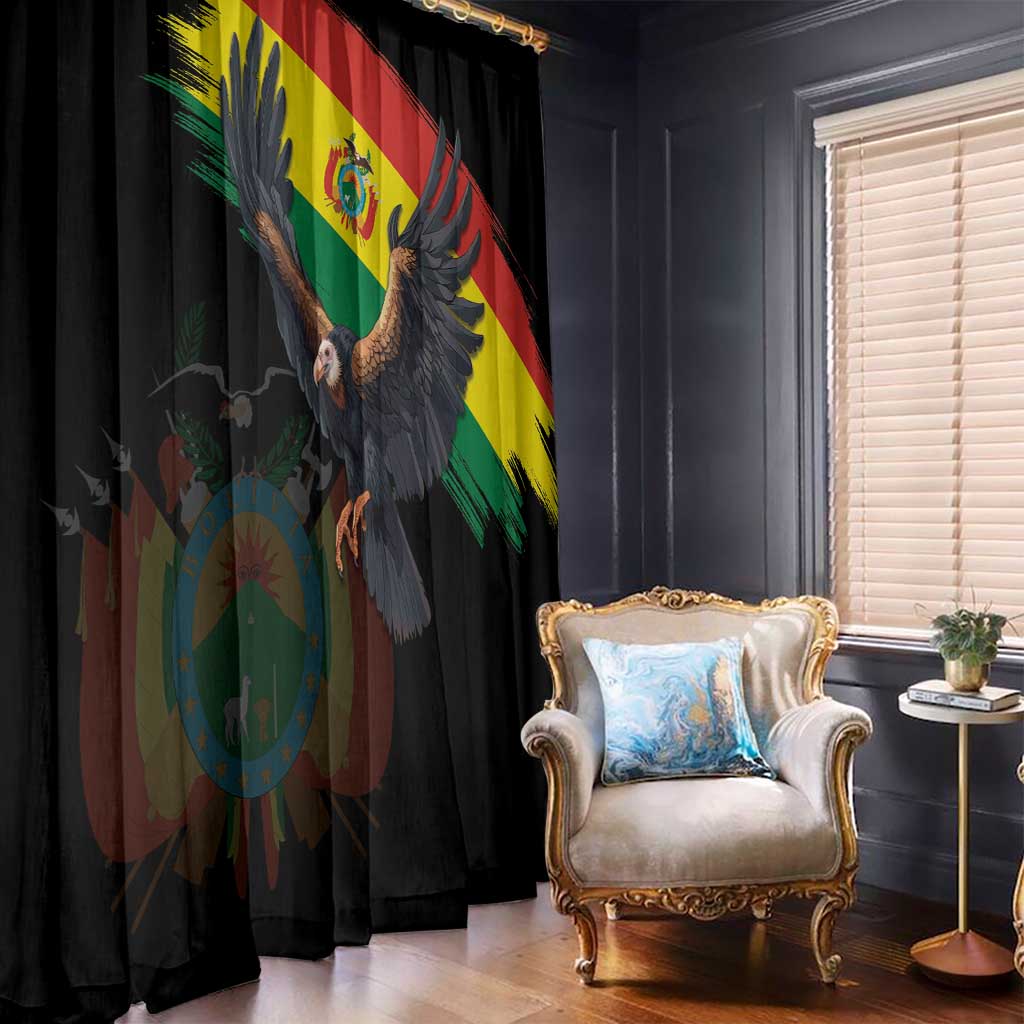 Bolivia Andean Condor Window Curtain Grunge Flag Motif