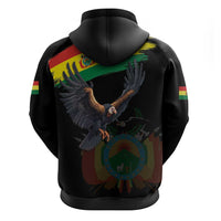 Bolivia Andean Condor Zip Hoodie Grunge Flag Motif