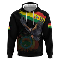 Bolivia Andean Condor Zip Hoodie Grunge Flag Motif