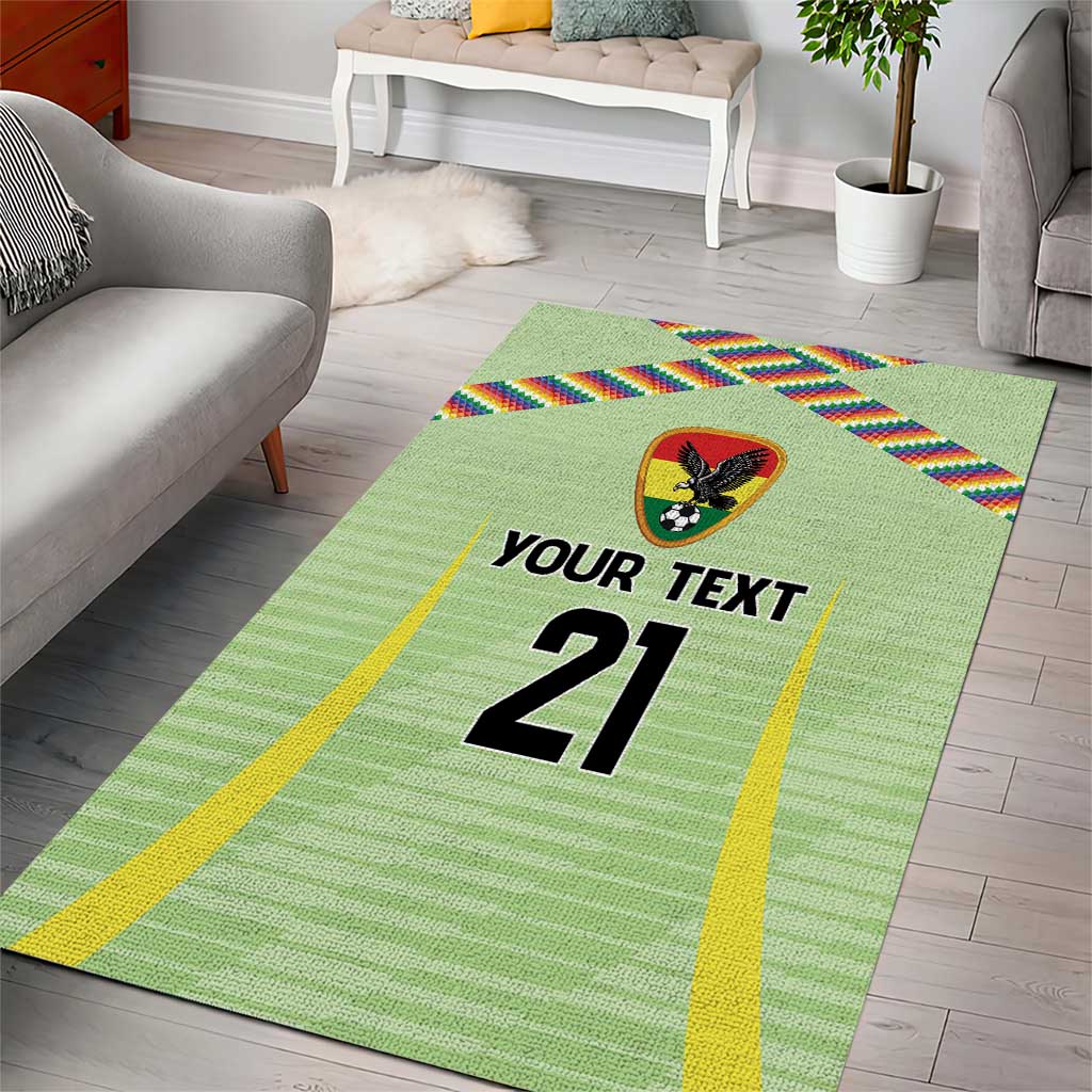 Bolivia Football Custom Area Rug Wiphala Flag Pattern Spirit