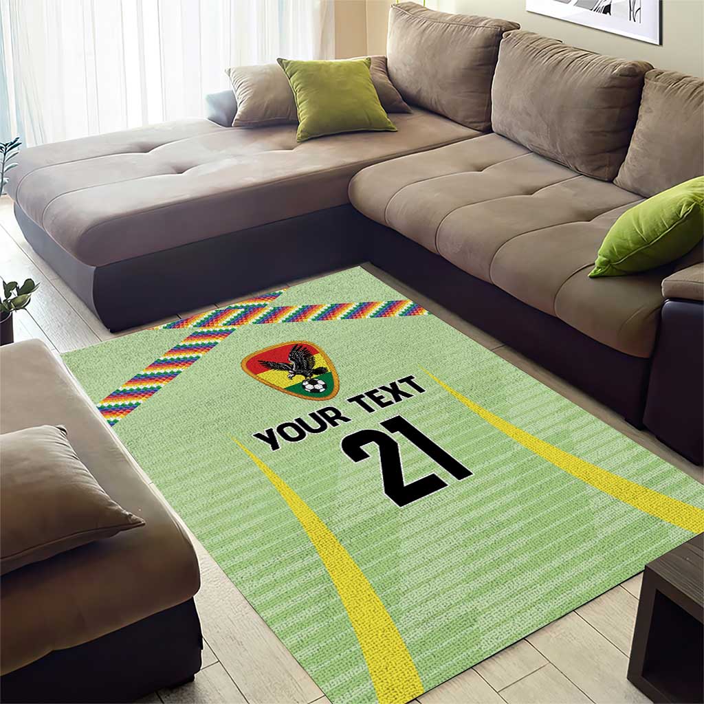 Bolivia Football Custom Area Rug Wiphala Flag Pattern Spirit