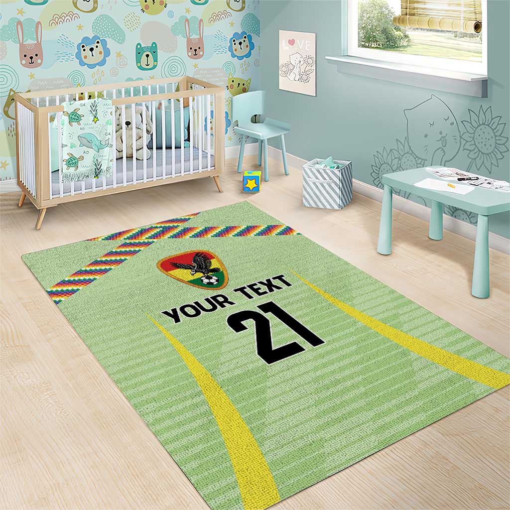 Bolivia Football Custom Area Rug Wiphala Flag Pattern Spirit