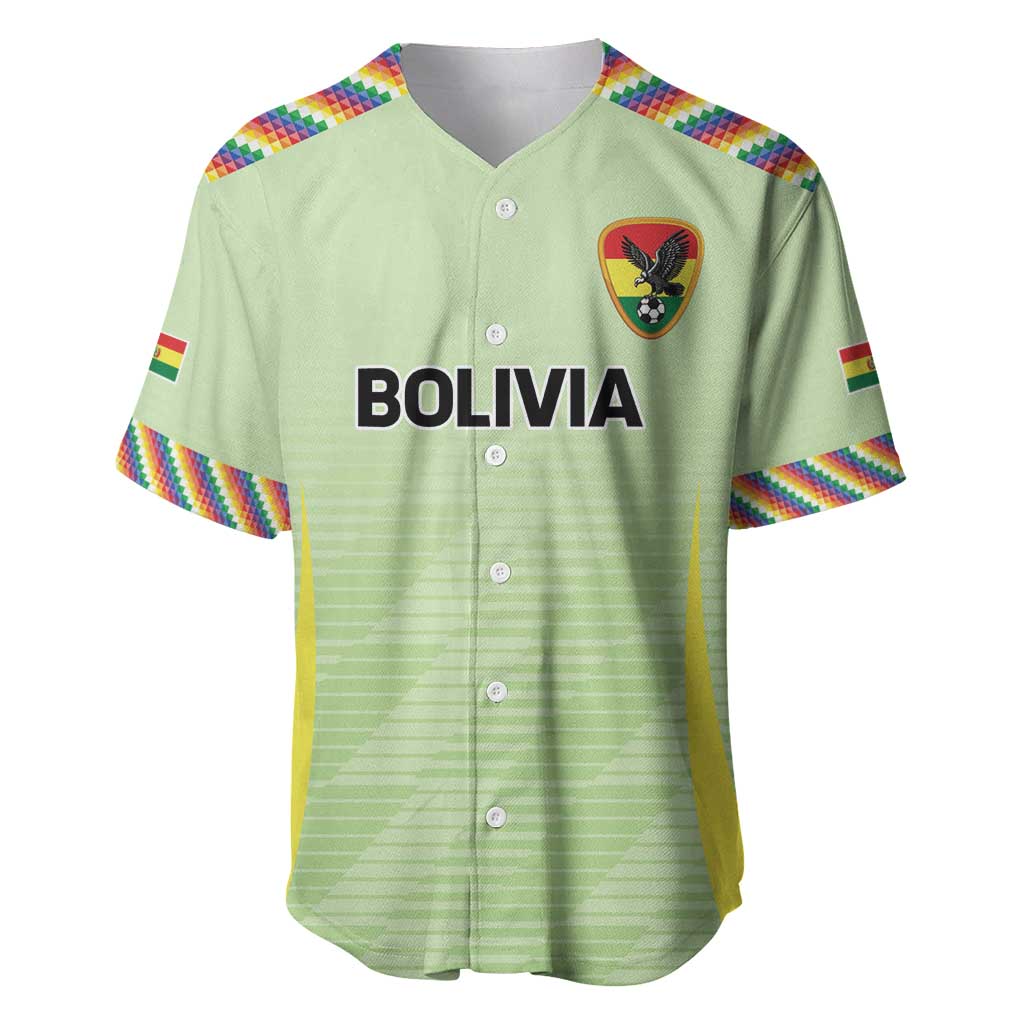 Bolivia Football Custom Baseball Jersey Wiphala Flag Pattern Spirit