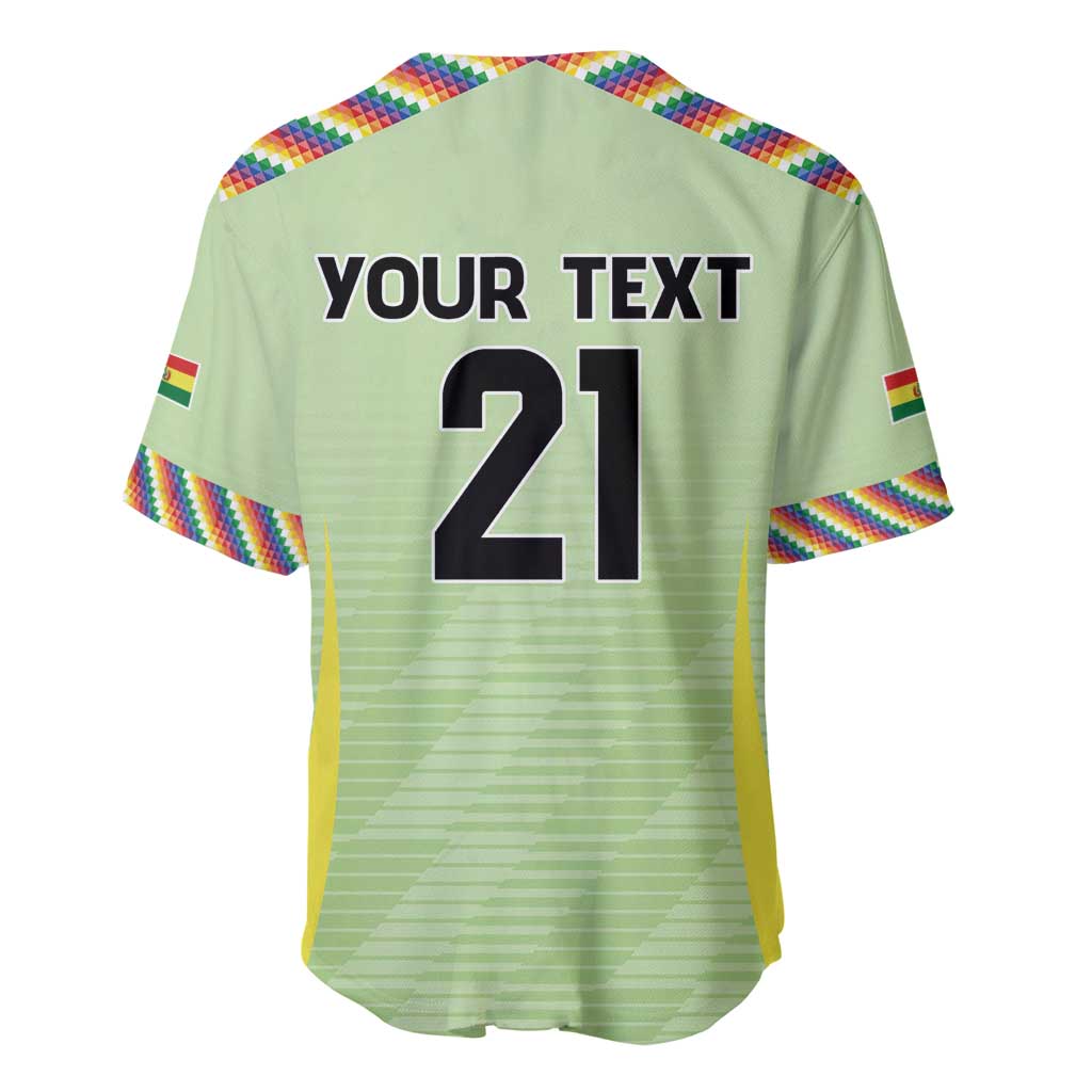 Bolivia Football Custom Baseball Jersey Wiphala Flag Pattern Spirit