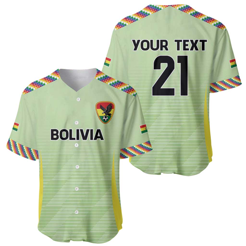Bolivia Football Custom Baseball Jersey Wiphala Flag Pattern Spirit