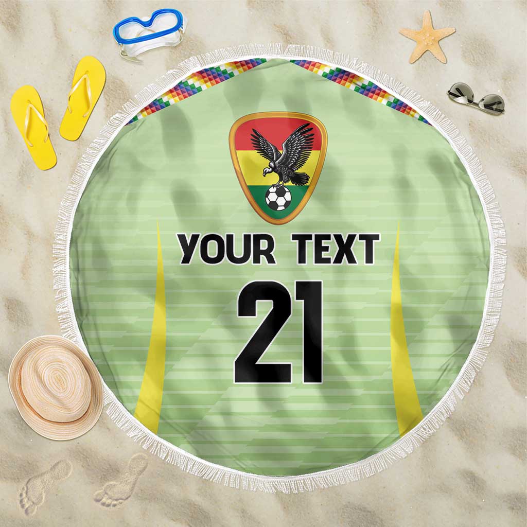 Bolivia Football Custom Beach Blanket Wiphala Flag Pattern Spirit
