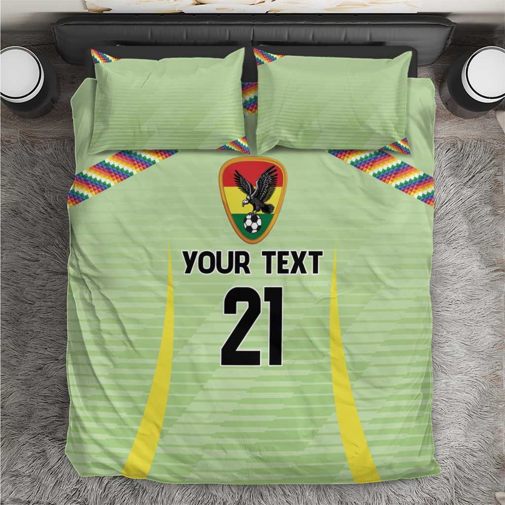 Bolivia Football Custom Bedding Set Wiphala Flag Pattern Spirit