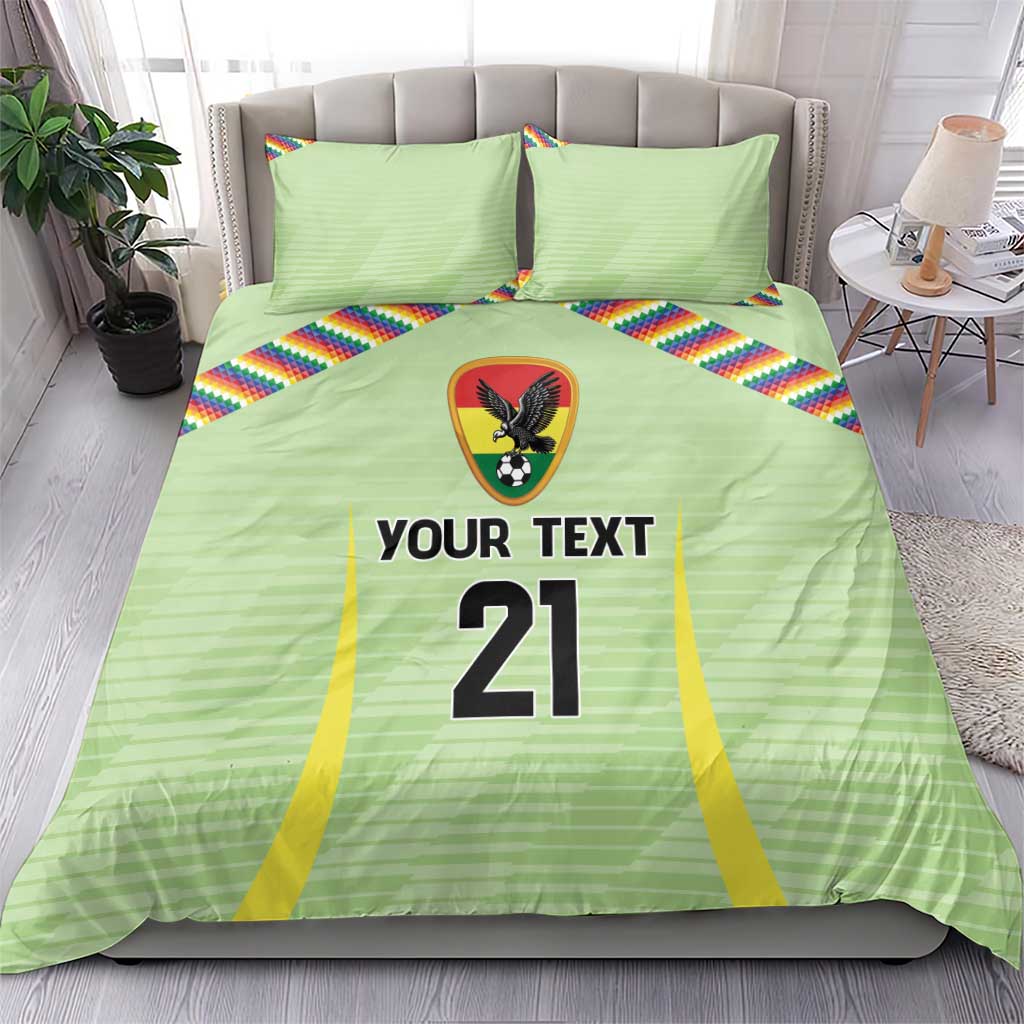 Bolivia Football Custom Bedding Set Wiphala Flag Pattern Spirit