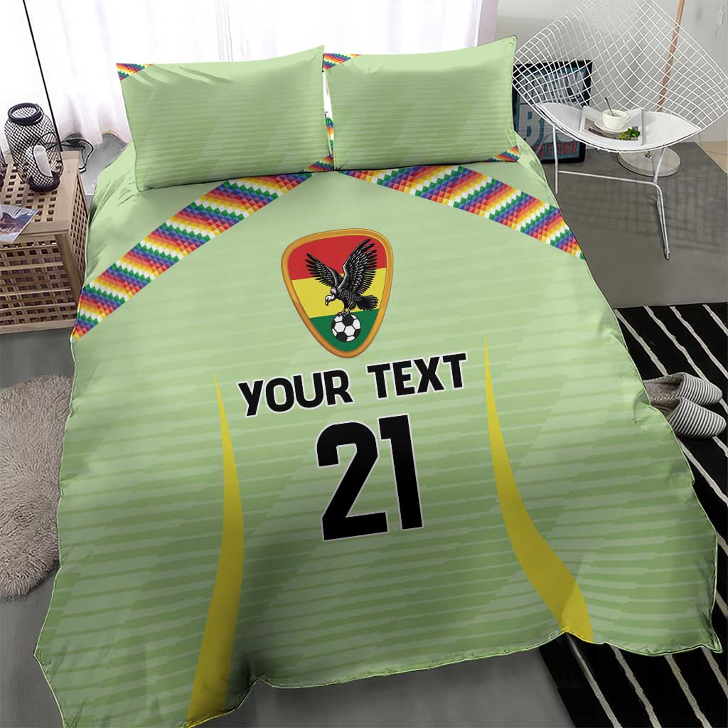 Bolivia Football Custom Bedding Set Wiphala Flag Pattern Spirit