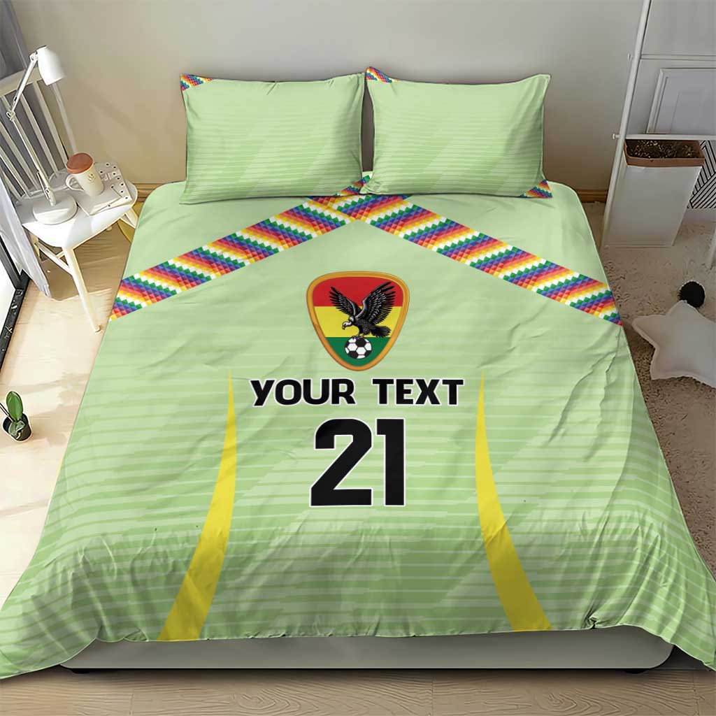 Bolivia Football Custom Bedding Set Wiphala Flag Pattern Spirit