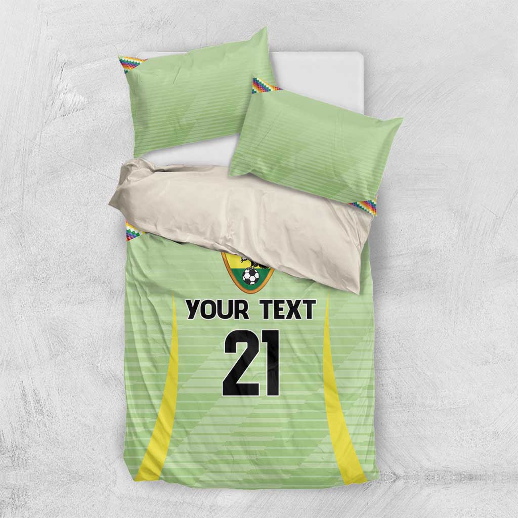 Bolivia Football Custom Bedding Set Wiphala Flag Pattern Spirit