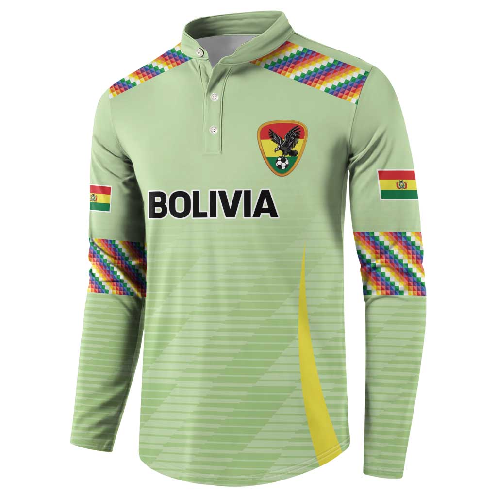 Bolivia Football Custom Button Sweatshirt Wiphala Flag Pattern Spirit