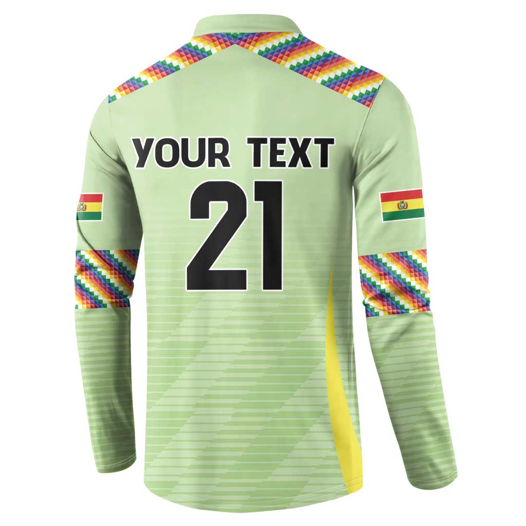 Bolivia Football Custom Button Sweatshirt Wiphala Flag Pattern Spirit