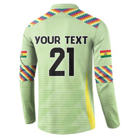 Bolivia Football Custom Button Sweatshirt Wiphala Flag Pattern Spirit