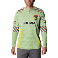 Bolivia Football Custom Button Sweatshirt Wiphala Flag Pattern Spirit