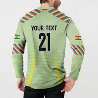 Bolivia Football Custom Button Sweatshirt Wiphala Flag Pattern Spirit