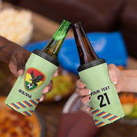 Bolivia Football Custom 4 in 1 Can Cooler Tumbler Wiphala Flag Pattern Spirit