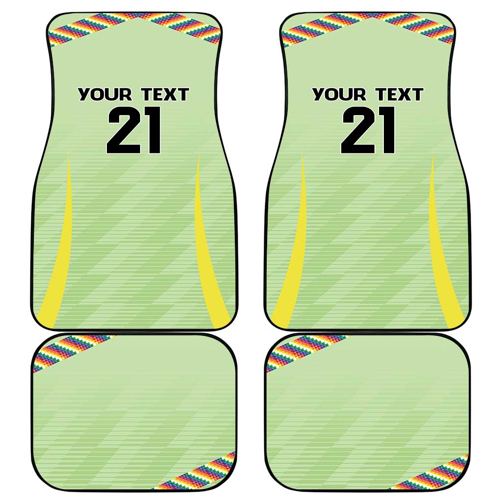 Bolivia Football Custom Car Mats Wiphala Flag Pattern Spirit