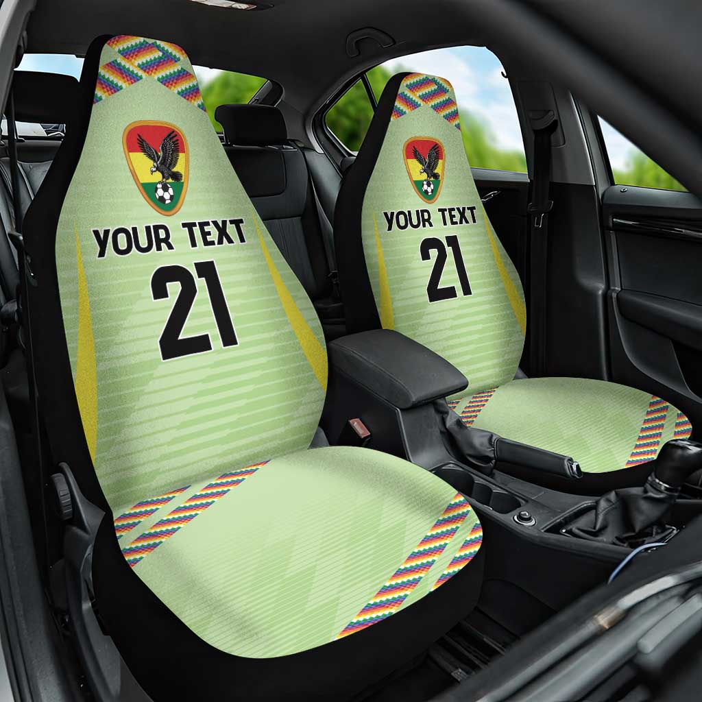 Bolivia Football Custom Car Seat Cover Wiphala Flag Pattern Spirit