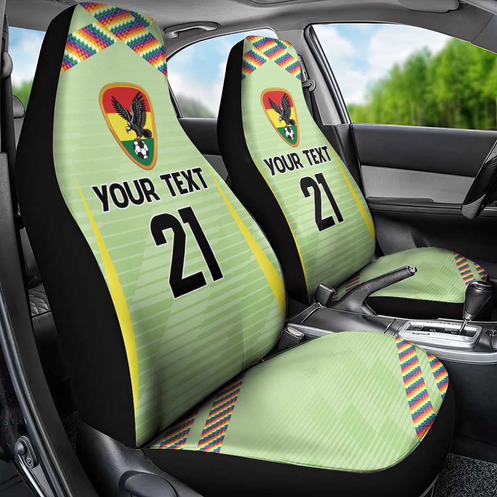 Bolivia Football Custom Car Seat Cover Wiphala Flag Pattern Spirit