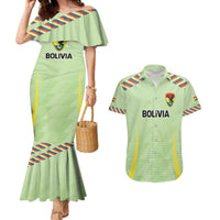 Bolivia Football Custom Couples Matching Mermaid Dress and Hawaiian Shirt Wiphala Flag Pattern Spirit