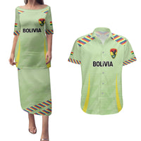 Bolivia Football Custom Couples Matching Puletasi and Hawaiian Shirt Wiphala Flag Pattern Spirit