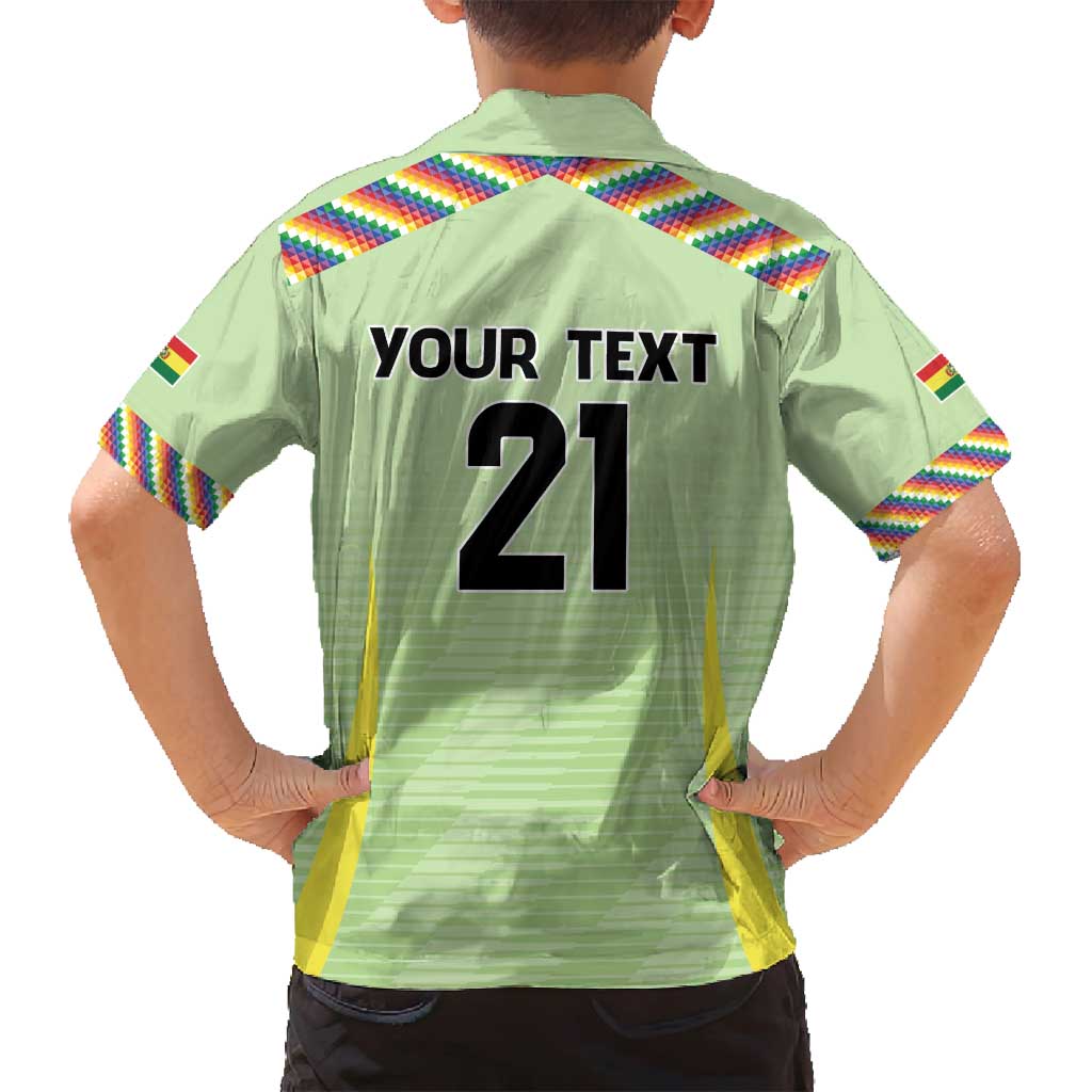 Bolivia Football Custom Family Matching Long Sleeve Bodycon Dress and Hawaiian Shirt Wiphala Flag Pattern Spirit