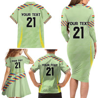 Bolivia Football Custom Family Matching Long Sleeve Bodycon Dress and Hawaiian Shirt Wiphala Flag Pattern Spirit