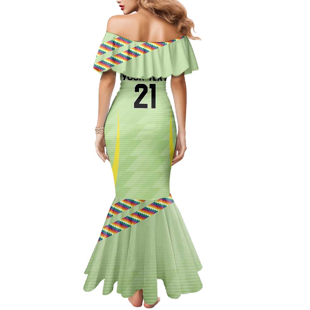 Bolivia Football Custom Family Matching Mermaid Dress and Hawaiian Shirt Wiphala Flag Pattern Spirit