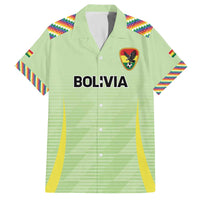 Bolivia Football Custom Family Matching Off The Shoulder Long Sleeve Dress and Hawaiian Shirt Wiphala Flag Pattern Spirit