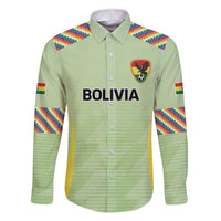 Bolivia Football Custom Family Matching Off The Shoulder Long Sleeve Dress and Hawaiian Shirt Wiphala Flag Pattern Spirit