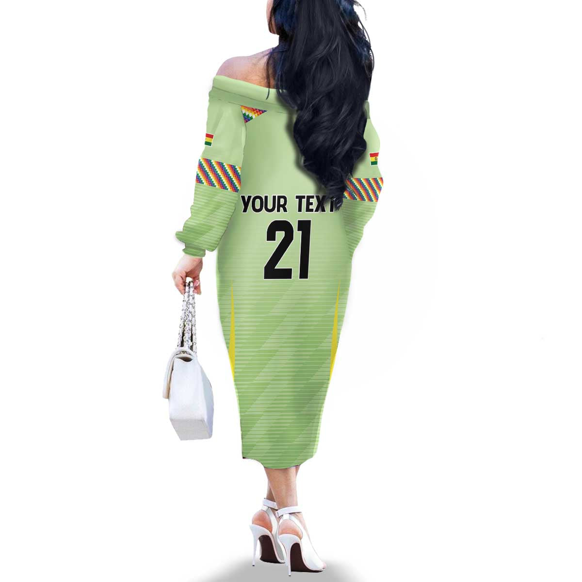 Bolivia Football Custom Family Matching Off The Shoulder Long Sleeve Dress and Hawaiian Shirt Wiphala Flag Pattern Spirit