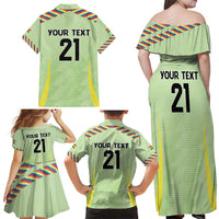 Bolivia Football Custom Family Matching Off Shoulder Maxi Dress and Hawaiian Shirt Wiphala Flag Pattern Spirit