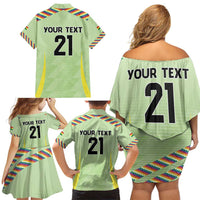 Bolivia Football Custom Family Matching Off Shoulder Short Dress and Hawaiian Shirt Wiphala Flag Pattern Spirit