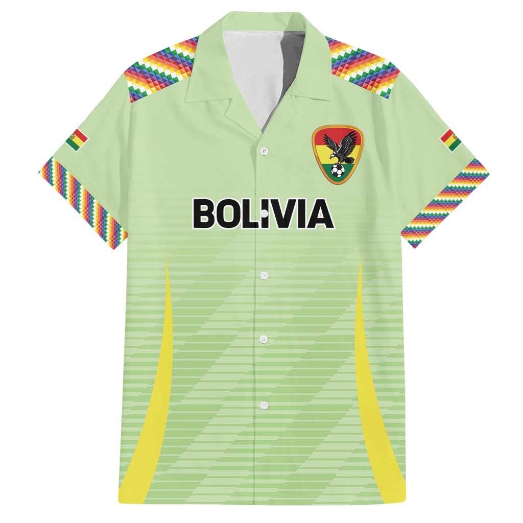 Bolivia Football Custom Family Matching Off Shoulder Short Dress and Hawaiian Shirt Wiphala Flag Pattern Spirit