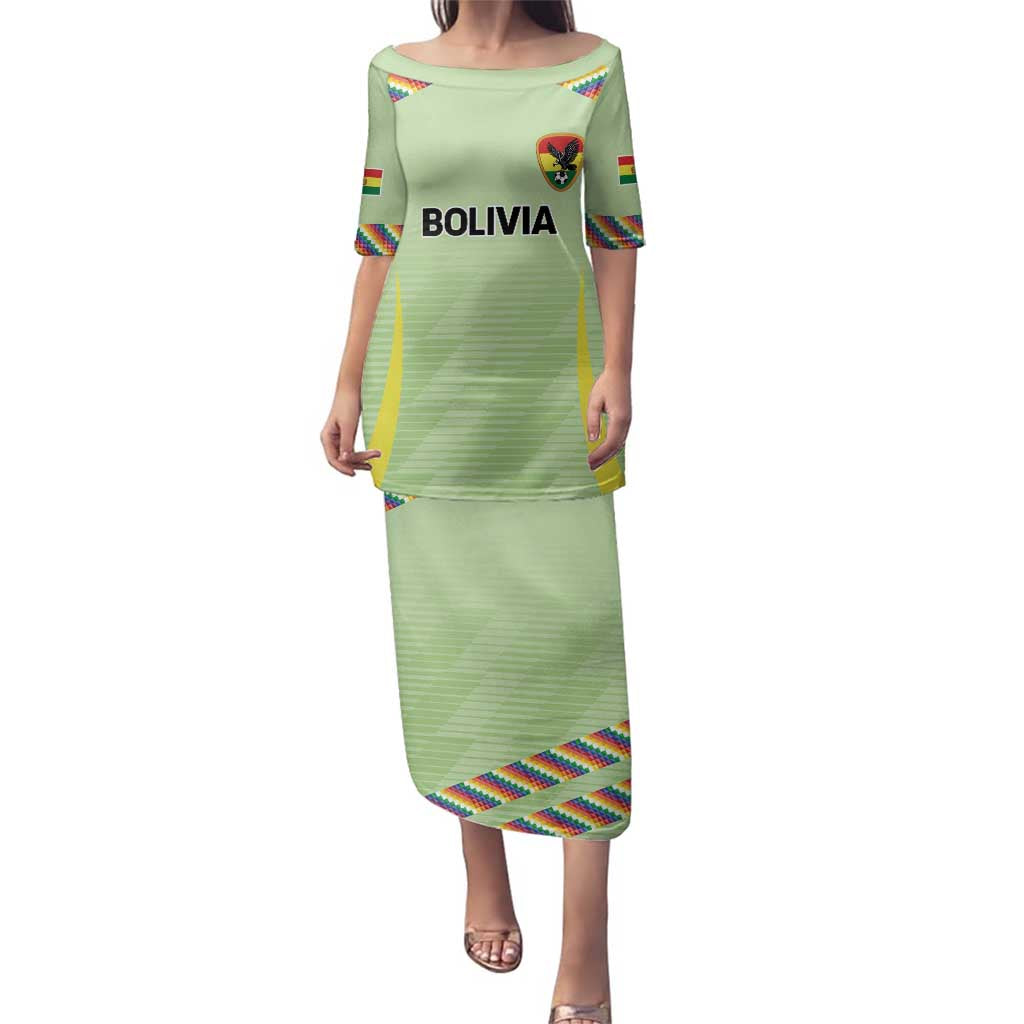Bolivia Football Custom Family Matching Puletasi and Hawaiian Shirt Wiphala Flag Pattern Spirit