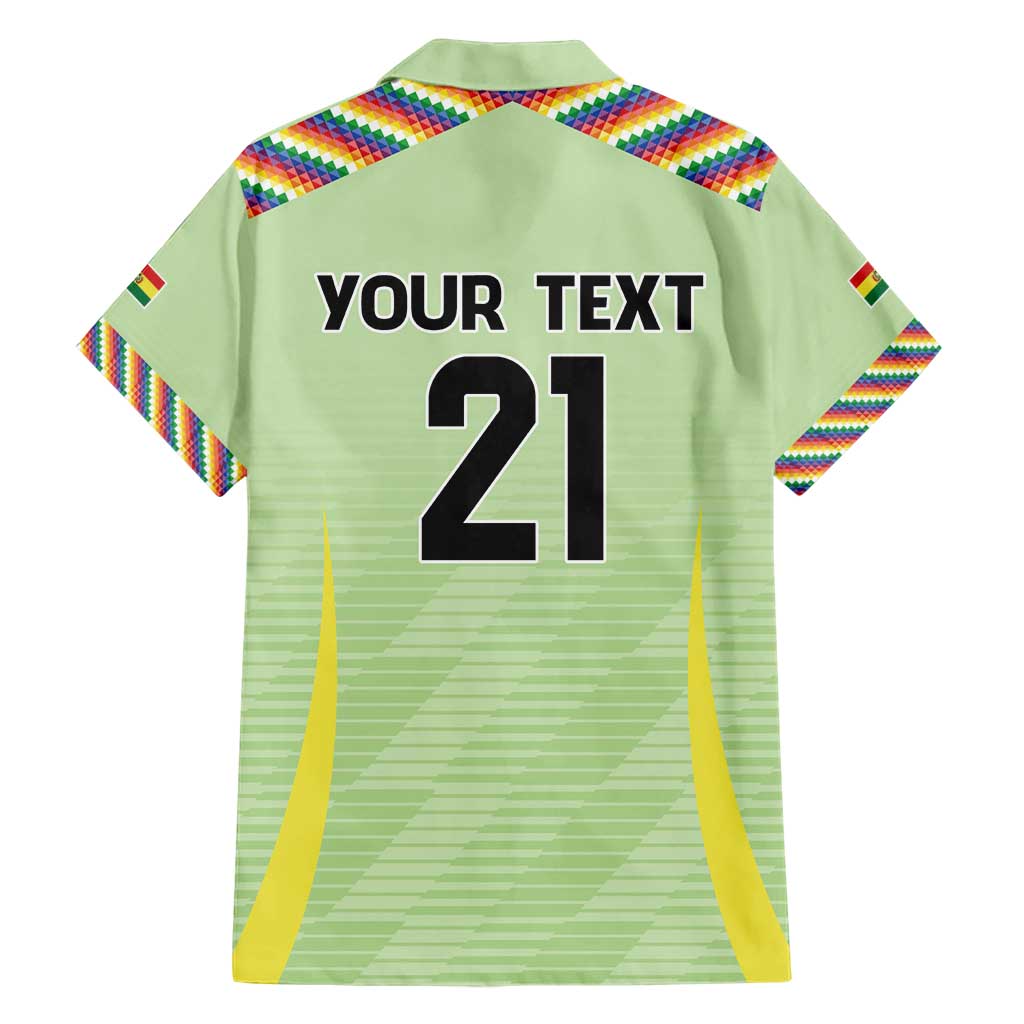 Bolivia Football Custom Family Matching Short Sleeve Bodycon Dress and Hawaiian Shirt Wiphala Flag Pattern Spirit