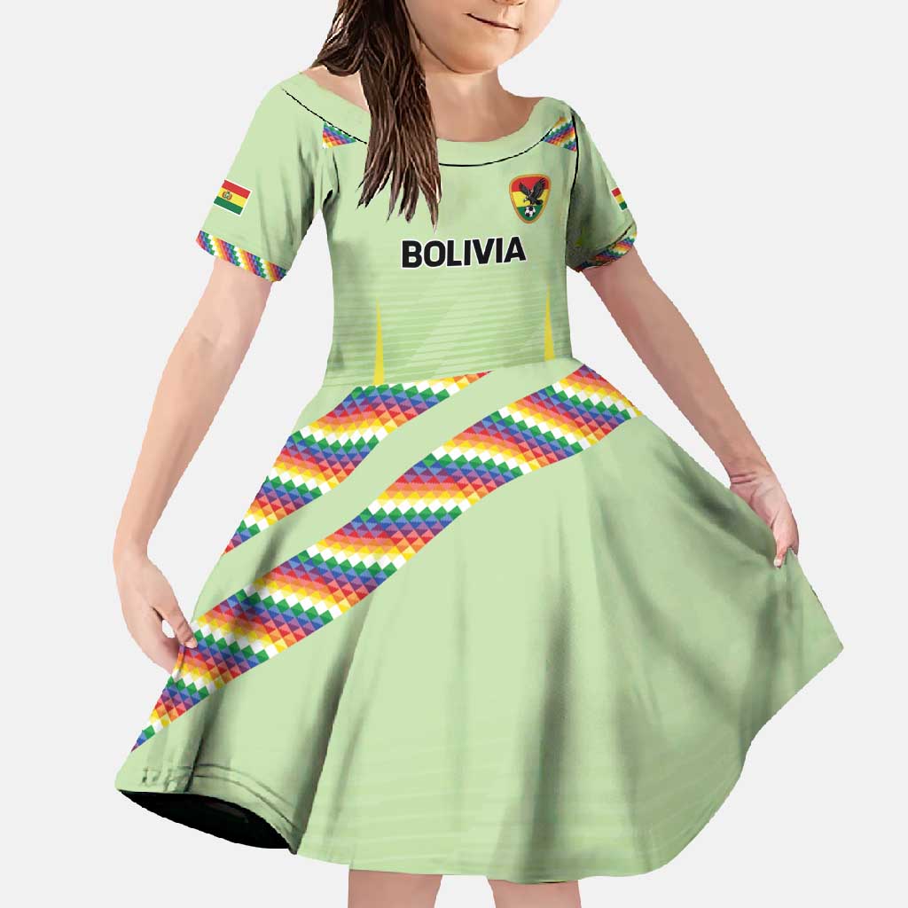 Bolivia Football Custom Family Matching Tank Maxi Dress and Hawaiian Shirt Wiphala Flag Pattern Spirit