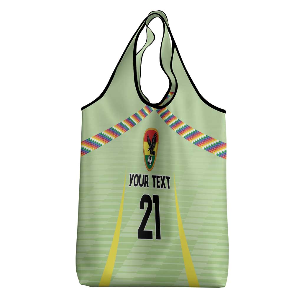 Bolivia Football Custom Grocery Bag Wiphala Flag Pattern Spirit