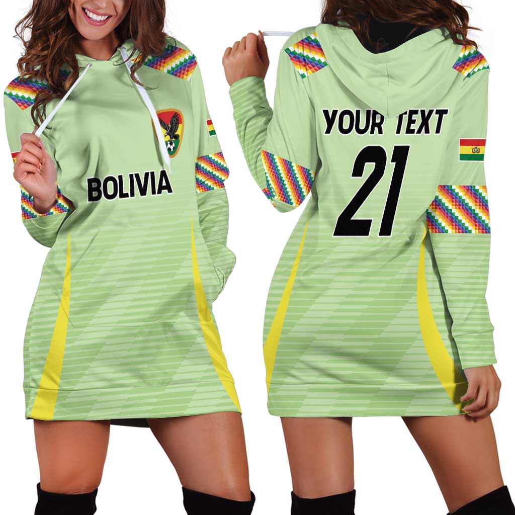 Bolivia Football Custom Hoodie Dress Wiphala Flag Pattern Spirit