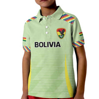 Bolivia Football Custom Kid Polo Shirt Wiphala Flag Pattern Spirit