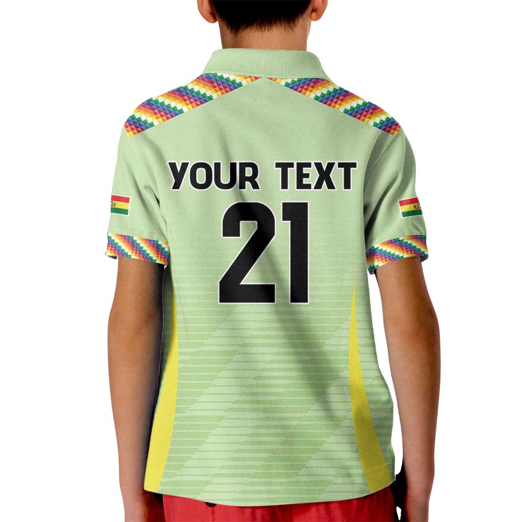 Bolivia Football Custom Kid Polo Shirt Wiphala Flag Pattern Spirit